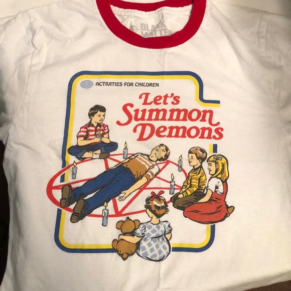 Funny Let’s summon demons tee -XS